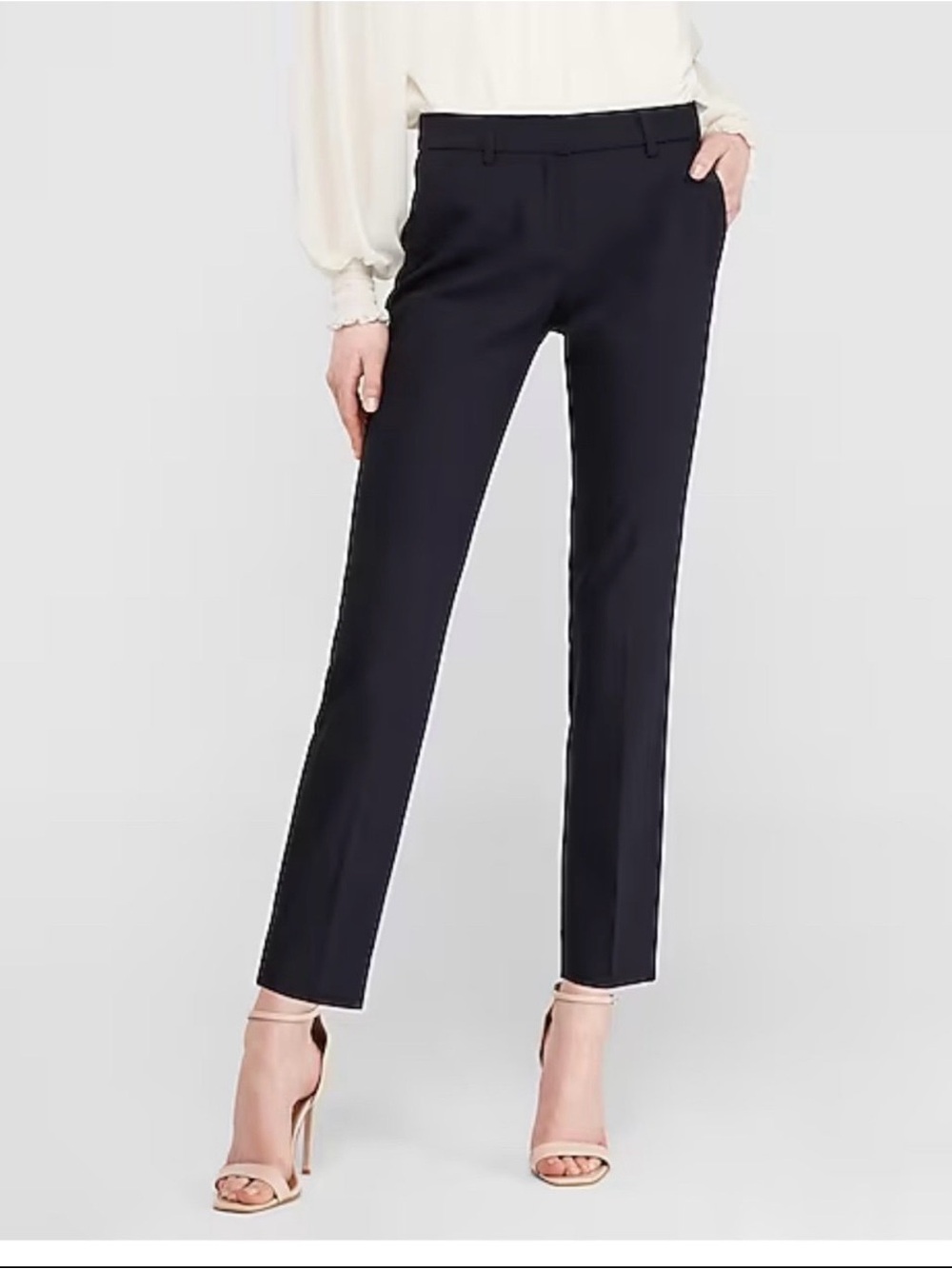 Express Columnist Mid Rise Ankle Pants Black Size 8R